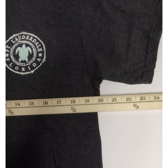 Surf Style Fort Lauderdale Florida Sea Turtle T-Shirt Heather Gray Medium - Picture 6 of 7